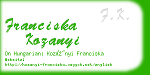 franciska kozanyi business card